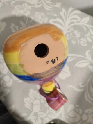 Mongolfiera arcobaleno in ceramica artigianale