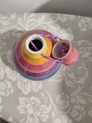 Mongolfiera arcobaleno in ceramica artigianale