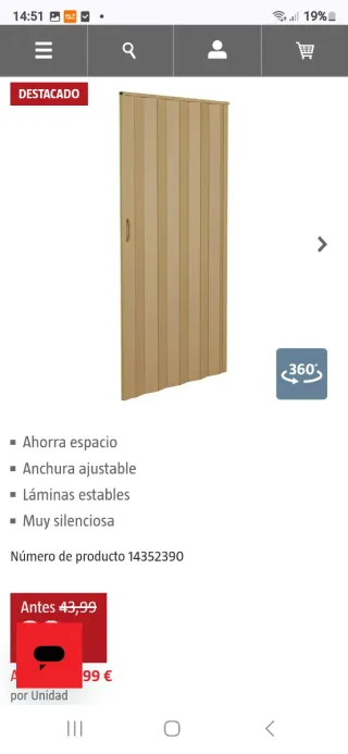 Puerta Acordeón PVC Sin Usar
