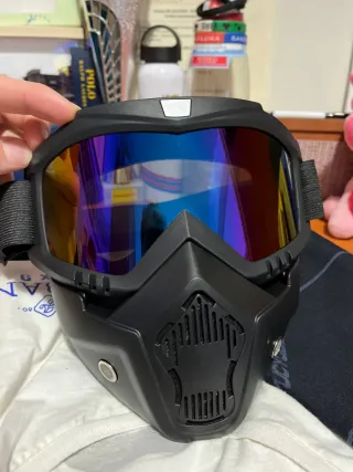 Maschera Moto Occhiali Neri Lenti Colorate