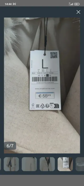 Abrigo Stradivarius con etiqueta. Talla L