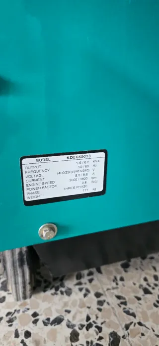 Generador Diésel KDE 6500 T3