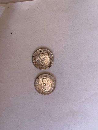 Lote 2 monedas 10 céntimos Países Bajos 1937-38