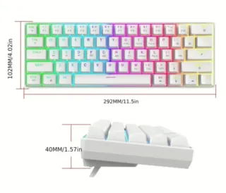 Teclado Mecánico 61% Blanco SOLO ENVIOS