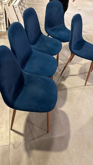 Sillas de terciopelo azul (1 unidad)