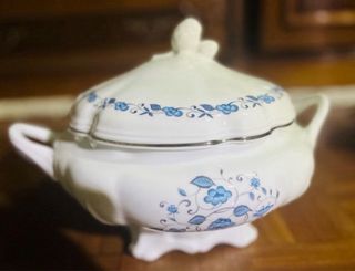 Plato Bidasoa porcelana azul y blanco