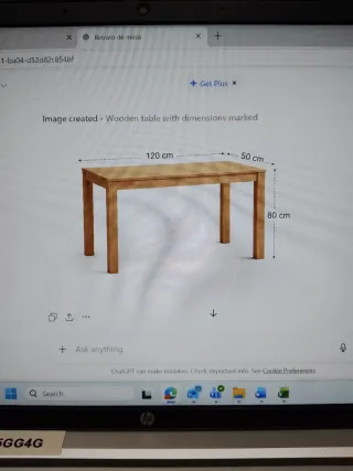 Mesa estudio madera pino y cristal