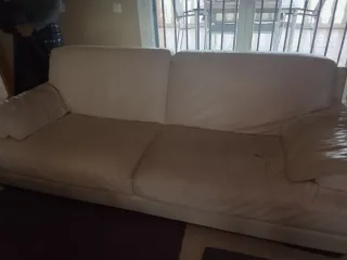 Sofá Natuzzi Piel 4 Plazas Blanco