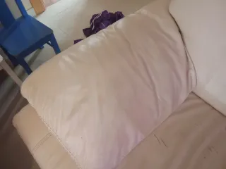 Sofá Natuzzi Piel 4 Plazas Blanco