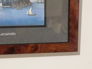 Quadretto stampa Napoli Nisida e l'isolotto