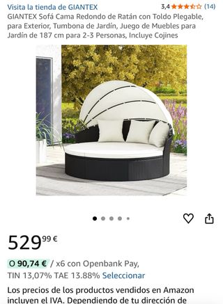 Divano rotondo da esterno beige e nero