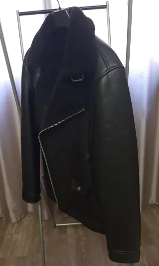 Cazadora Doble Faz Borregillo Negro, M