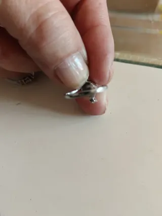 Anillo Plata Mujer Piedra Blanca