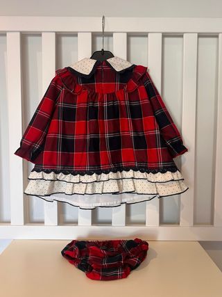 Vestido y braguita Miranda cuadros rojos
