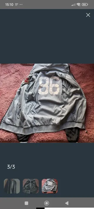 Chaqueta reversible hombre gris y negra