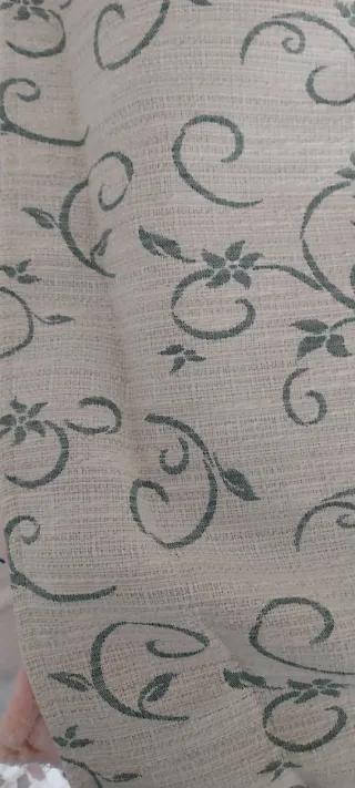 Tapete de mesa tela beige y verde