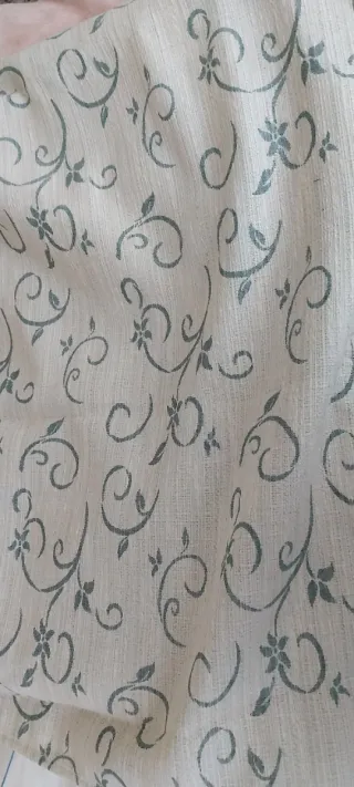 Tapete de mesa tela beige y verde