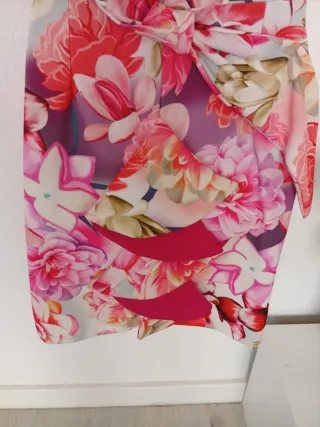 Vestido fiesta floral multicolor