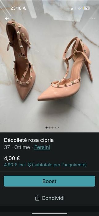 Décolleté rosa con borchie n.37