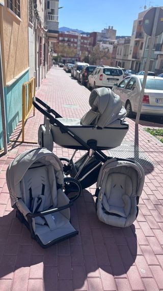 Carro de bebé 3 piezas gris