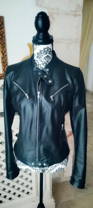 Giubbino Vera Pelle Nero