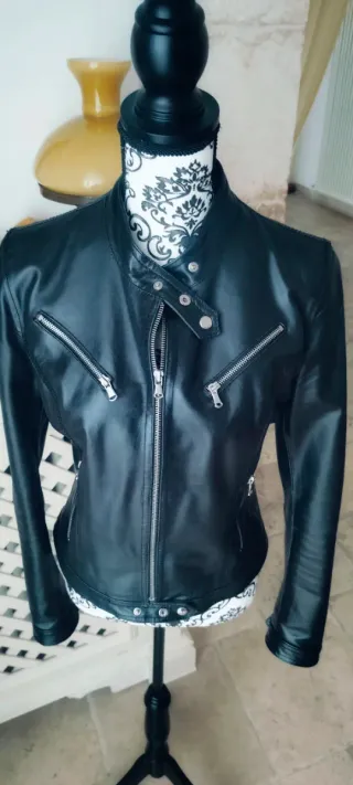 Giubbino Vera Pelle Nero