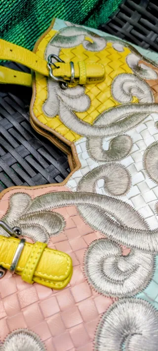 Borsa Bottega Veneta Multicolore con Manici Gialli