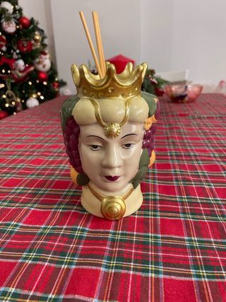 Profumatore ceramica testa di moro oro