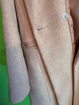 Abrigo paño Stradivarius beige talla L