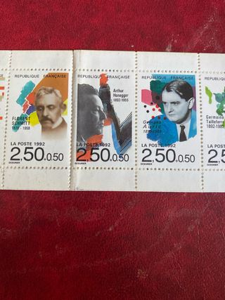 Colección sellos Francia Músicos Célebres 1992