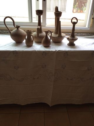 Colección de 6 ánforas de barro antiguas