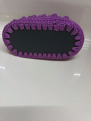 Pochette cordino con fondo e cerniere ecopelle