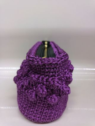 Pochette cordino con fondo e cerniere ecopelle