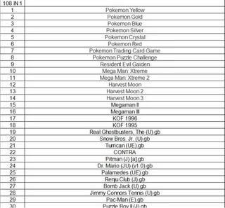GameBoy 108 in 1. Tutti i Pokemon e molti altri