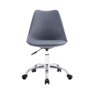 Silla de escritorio gris con ruedas