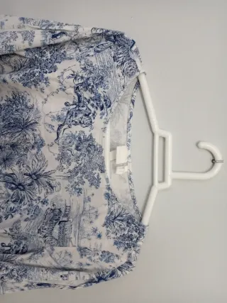 Vestido suelto estampado selva azul y blanco