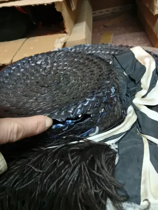 Sombrero Pamela Antiguo Negro y Blanco