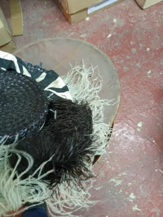 Sombrero Pamela Antiguo Negro y Blanco