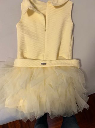 Vestido fiesta niña amarillo claro talla 5