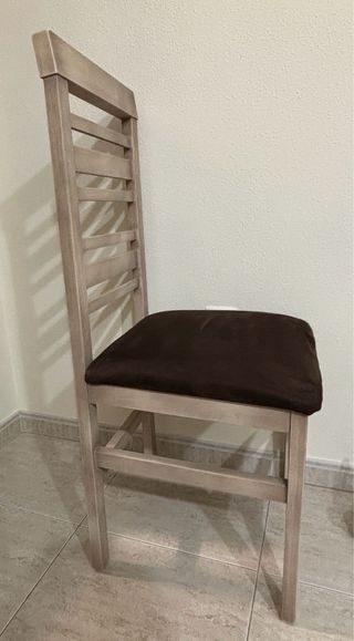 4 Sillas Comedor Madera Terciopelo. 65€ las cuatro