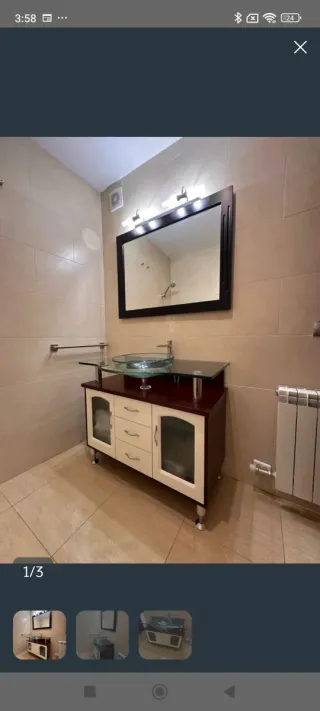 Mueble de baño con lavabo de crist