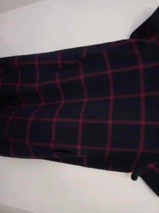 Vestido TRF cuadros azul marino y granate