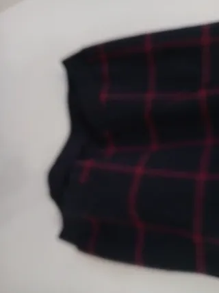 Vestido TRF cuadros azul marino y granate