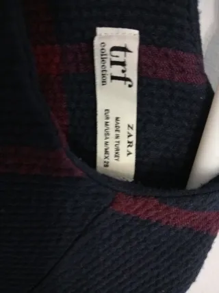 Vestido TRF cuadros azul marino y granate