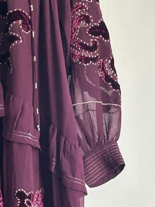 Vestido Largo Joya Terciopelo y Cuencas Joya