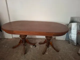 Mesa de comedor extensible madera maciza para 12