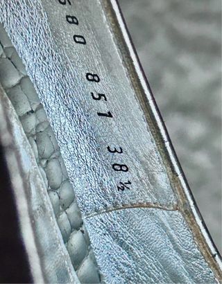 Mocasines tacón Casadei plateados talla 38