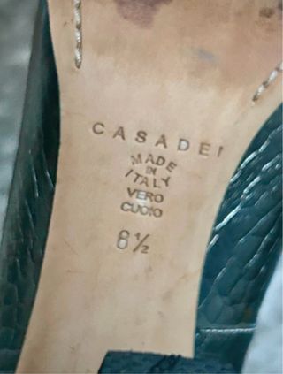Mocasines tacón Casadei plateados talla 38
