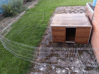 Caseta y cerramiento para perros grandes