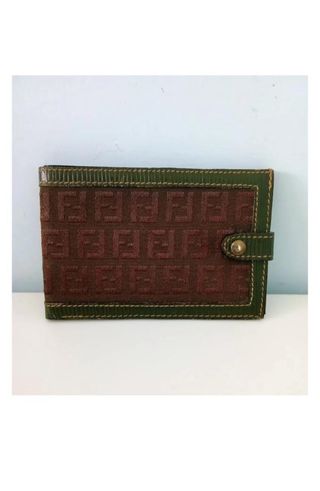 Portafoglio Fendi marrone e verde